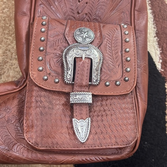 American West Leather Boot Case-Hand tooled - Picture 6 of 6